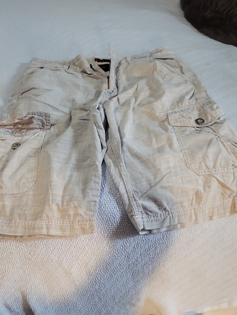 Helix Men's Cargo Shorts in Light Gray & White Checkered